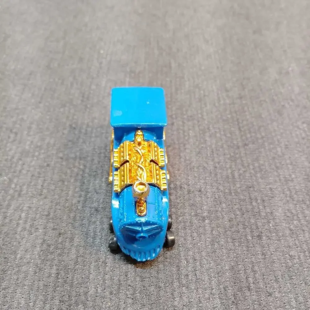 Hot Wheels Train Engine Diecast Car 2007 Blue Gold Flame Rare Collectible